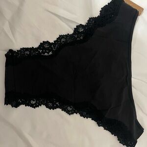 SKIMS Black Lace Trim Panties